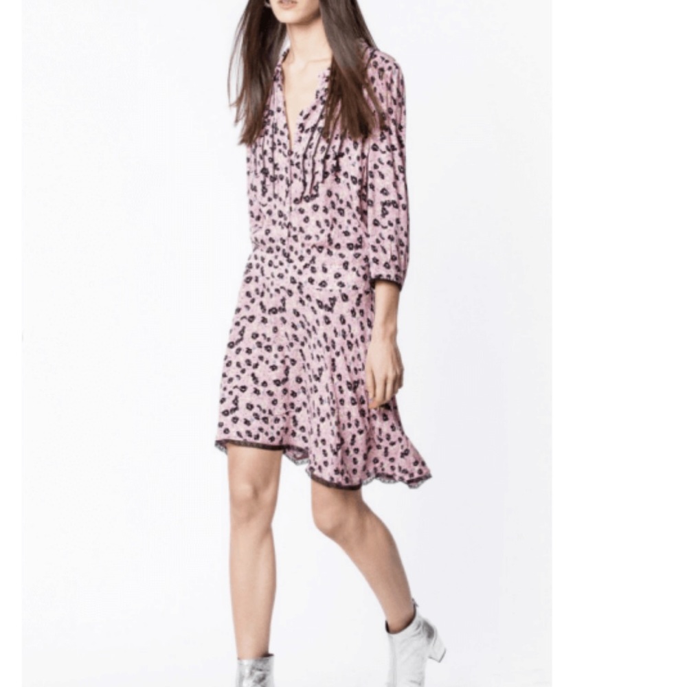 Zadig+Voltaire Raspail Pattern Dress in Rose Yves EUC Size M